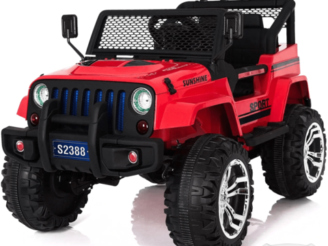 Jeep Monster 4x4 Elektrische Kinderauto 12V - Rood