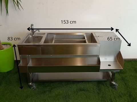 Mobiel cocktailstation in Rvs en moduleerbaar