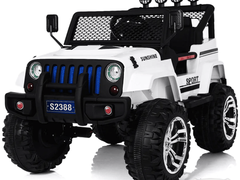 Jeep Monster 4x4 Elektrische Kinderauto 12V - Wit