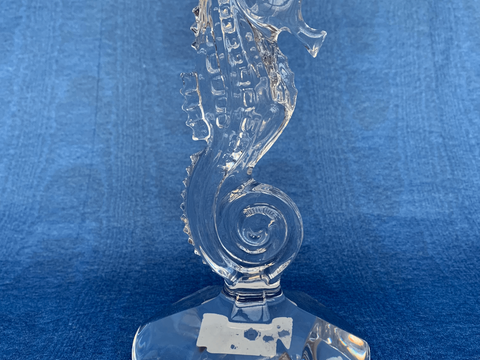 Waterford Crystal Seahorse Vase Vintage